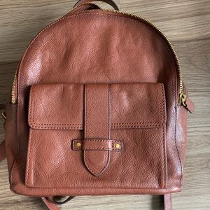 Frye Mini Olivia Cognac Leather Backpack